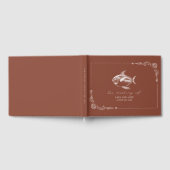 Rustikaler Fisch Terracotta Beach Hochzeit Gästebuch (Voll)