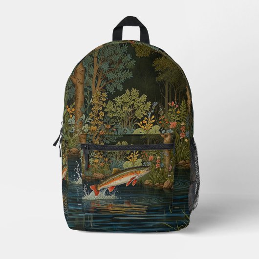 Rustikaler Fischfang Bedruckter Rucksack (Vorderseite)