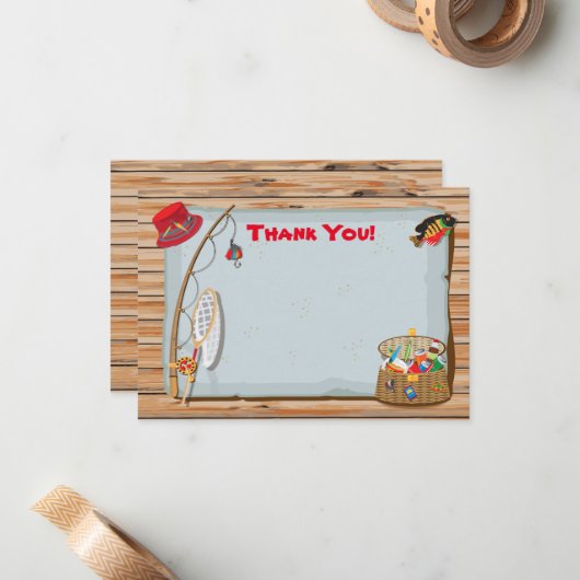 Rustikaler Fischfang dank Karte (Vorderseite/Rückseite Beispiel)