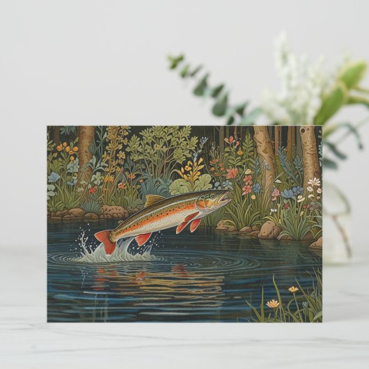 Rustikaler Fischfang Einladung (Stehend Vorderseite)