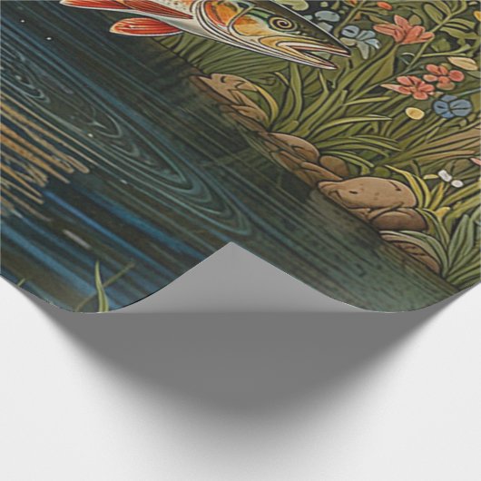 Rustikaler Fischfang Geschenkpapier (Ecke)