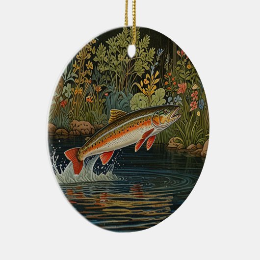 Rustikaler Fischfang Keramik Ornament (Rechts)
