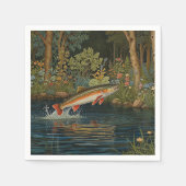 Rustikaler Fischfang Serviette (Vorderseite)