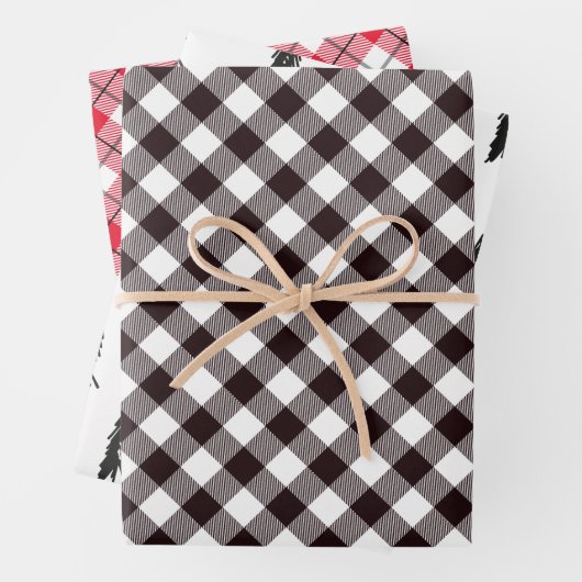 Rustikaler Flannel Weihnachtsbaum Geschenkpapier Set (Beispiel)