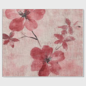 Rustikaler Florales Leinenmuster in Rosa (5) Geschenkpapier (Flach)