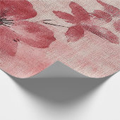 Rustikaler Florales Leinenmuster in Rosa (5) Geschenkpapier (Ecke)