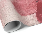 Rustikaler Florales Leinenmuster in Rosa (5) Geschenkpapier (Rolleneckpunkt)