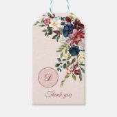 Rustikaler Florals Erntedank Custom Monogram Geschenkanhänger (Vorderseite)