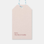 Rustikaler Florals Erntedank Custom Monogram Geschenkanhänger (Rückseite)