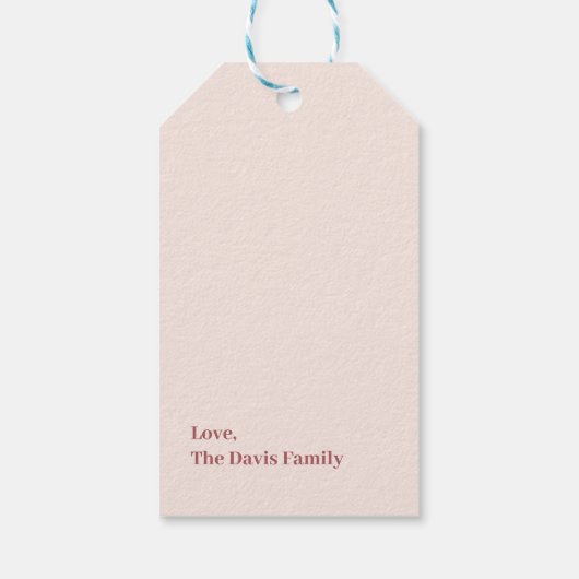 Rustikaler Florals Erntedank Custom Monogram Geschenkanhänger (Rückseite)