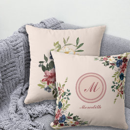 Rustikaler Florals Erntedank Custom Monogram Kissen