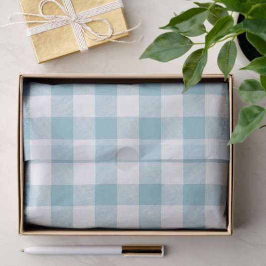 Rustikaler Fluss Blau-Buffalo-Karo Seidenpapier (Geschenk)