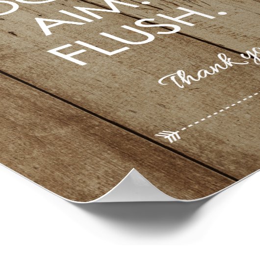 Rustikaler Fokus Ziel flush Sonnenbad Zeichen Poster (Ecke)