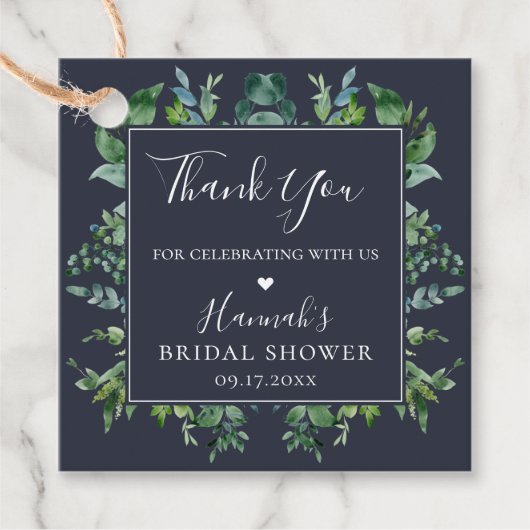 Rustikaler Forest Foliage Frame Vielen Dank Geschenkanhänger (Vorderseite)