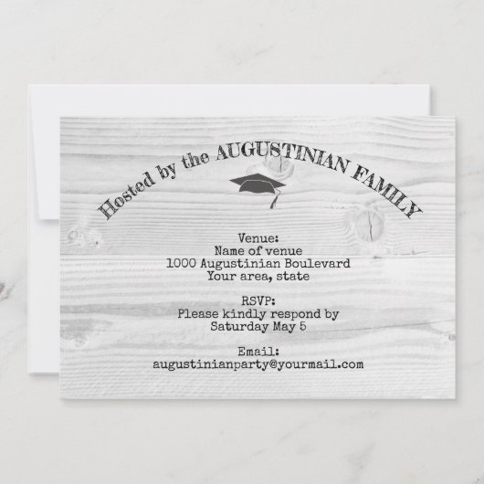 Rustikaler Foto Abschluss Einladung (Rückseite)