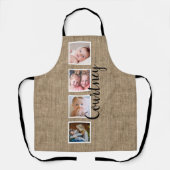 Rustikaler Foto-Collage individuelle Name Schürze (Vorderseite)