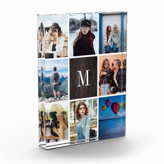 Rustikaler Foto-Collagen-Monogramm-Foto-Block des Fotoblock (Links)