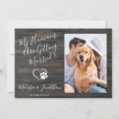 Rustikaler Foto QR-Code für Haustiere zum Hochzeit Einladung (Vorderseite)