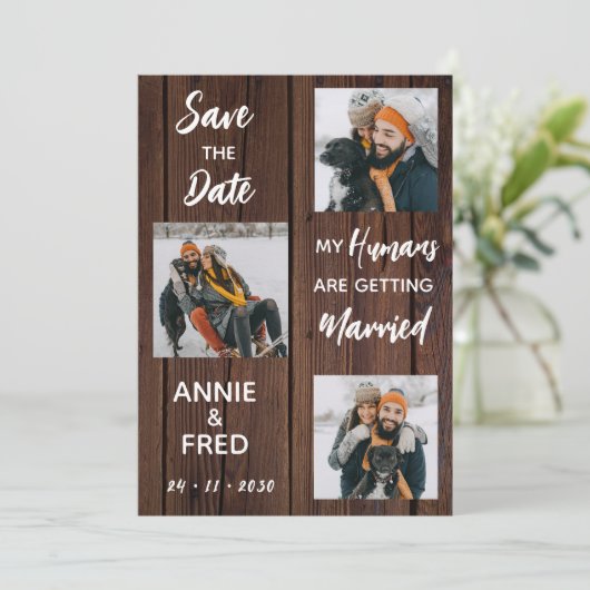 Rustikaler Foto Save The Date (Stehend Vorderseite)