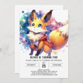 Rustikaler Fox Geburtstag Einladung (Vorne/Hinten)