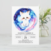 Rustikaler Fox Geburtstag essbar Einladung (Stehend Vorderseite)