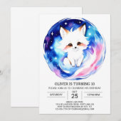 Rustikaler Fox Geburtstag essbar Einladung (Vorne/Hinten)