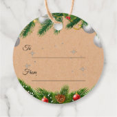 Rustikaler Frieden und Freude Red Berries Blätter Geschenkanhänger (Rückseite)