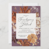 Rustikaler Friendsgiving Potluck Erntedank Einladung (Vorderseite)