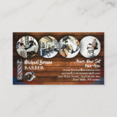 Rustikaler Friseurladen Razor Brush Pole Foto Visitenkarte (Rückseite)