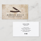 Rustikaler Friseurladen Visitenkarte (Vorne/Hinten)