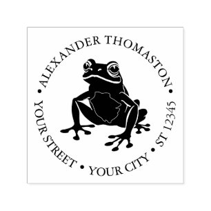 Rustikaler Frog #1 Amphibienname Anschrift Permastempel