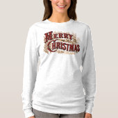 Rustikaler froher Christmas Longsleeve T - Shirt (Vorderseite)