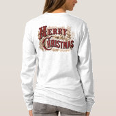 Rustikaler froher Christmas Longsleeve T - Shirt (Rückseite)
