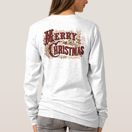 Rustikaler froher Christmas Longsleeve T - Shirt (Rückseite)