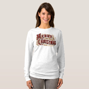 Rustikaler froher Christmas Longsleeve T - Shirt