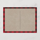 Rustikaler froher Weihnachten Karierter Feiertag Postkarte (Rückseite)