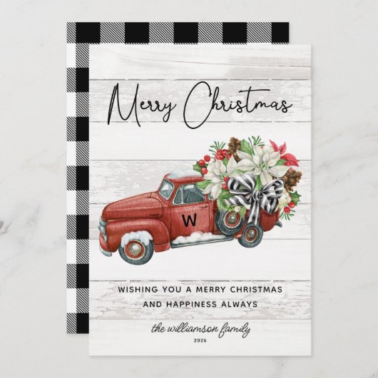 Rustikaler froher Weihnachten Vintager LKW (Vorne/Hinten)