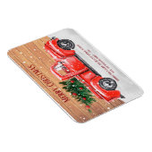 Rustikaler froher Weihnachtsbaum Vintager Red Truc Magnet (Rechte Seite)