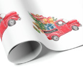 Rustikaler froher Weihnachtsbaum Vintager roter LK Geschenkpapier (Rolleneckpunkt)