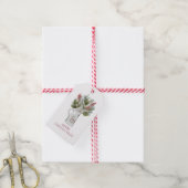 Rustikaler froher Weihnachtsfeiertag Geschenkanhänger (Mit Garn)