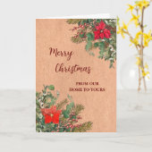 Rustikaler froher Weihnachtsfeiertag Karte (Gelbe Blume)