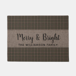 Rustikaler, fröhlicher und heller Name der Familie Fußmatte