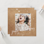 Rustikaler Fun Jingle Der ganze Weg über 2 Foto Ur Karte (Vorderseite/Rückseite Beispiel)