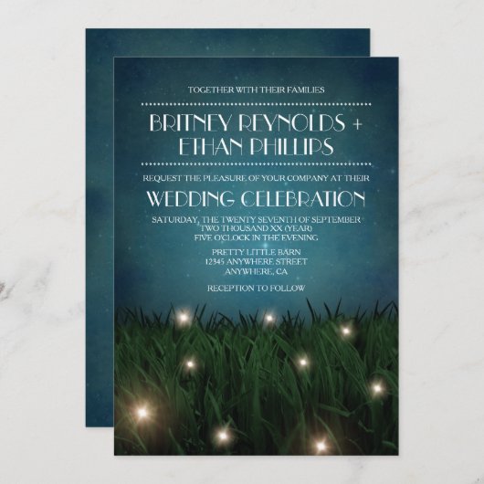 Rustikaler Garten Frische Hochzeitsfeier Einladung (Vorne/Hinten)