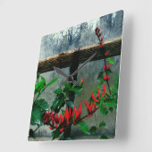 Rustikaler Garten Quadratische Wanduhr (Winkel)