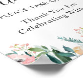 Rustikaler Garten Rose Blumenstrauß Gastgeschenke Poster (Ecke)