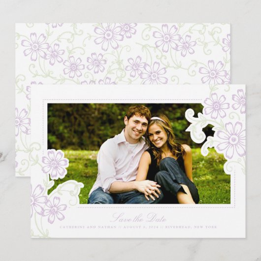 Rustikaler Garten Save the Date (Vorne/Hinten)