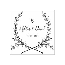 Rustikaler Garten Save the Date rundes Logo Selbst Gummistempel