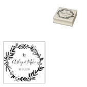 Rustikaler Garten Save the Date rundes Logo Selbst Gummistempel (Stempel)