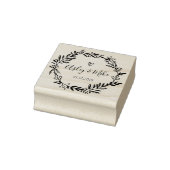 Rustikaler Garten Save the Date rundes Logo Selbst Gummistempel (Stempel)